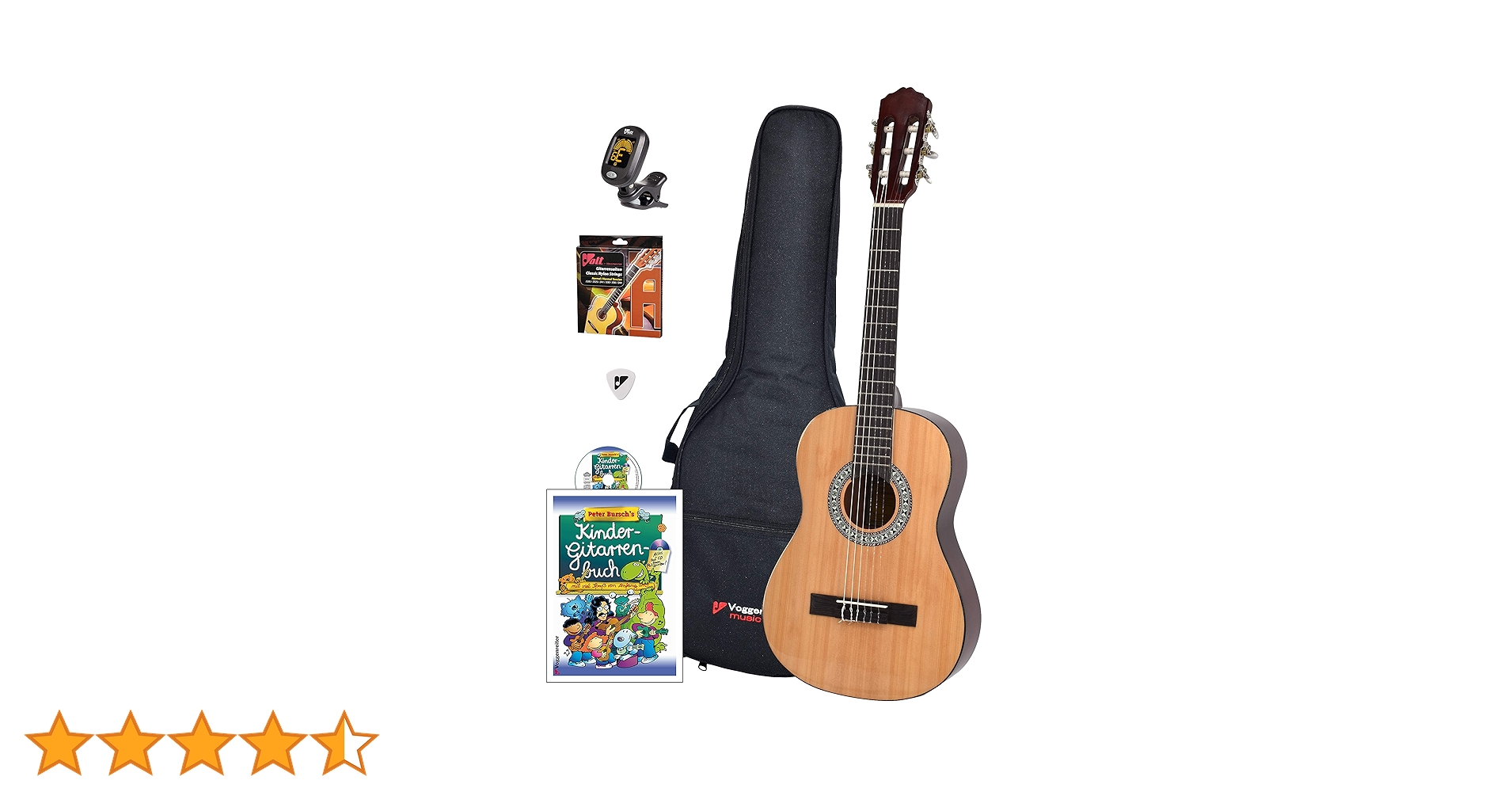 Voggy's Kindergitarren-Set 1/2 - Gitarre für Kinder ab 6